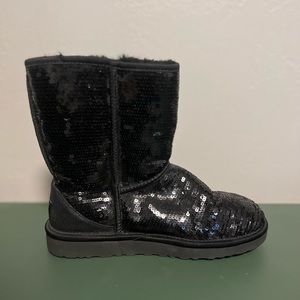 Barely worn black sequin UGG boots, size 8.